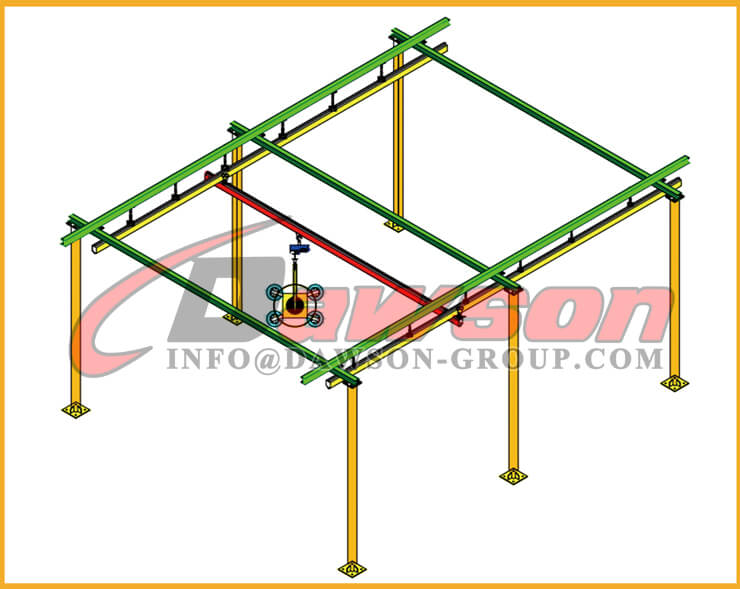 KBK Frame Crane with Crane Chain Hoist, Overhead Light Crane System ...