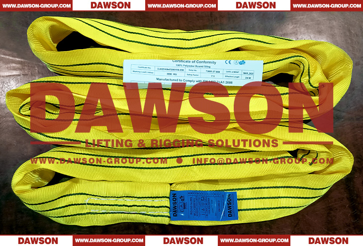 WLL 3T Polyester Round Slings, 3000KG Round Lifting Slings EN1492-2 - Dawson Group Ltd. - China Manufacturer, Factory