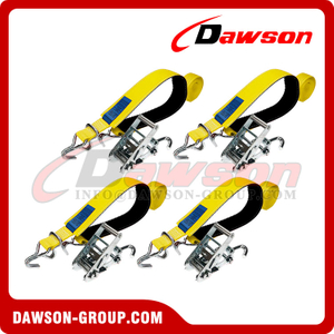 50MM Over-Wheel Car Recovery Transporter Trailer Straps, Kit of 4 Over Wheel Circumference Lashing Straps