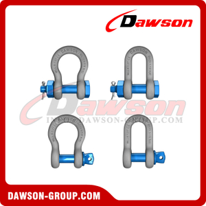 DAWSON Brand US Type Screw Pin Chain Shackles, Drop Forged Steel Bolt Type Anchor Shackle