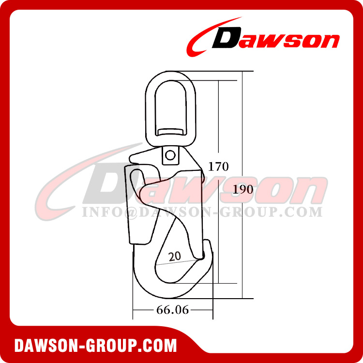 DSJ-2291 Climbing Swivel Survival Steel Snap Hook, Scaffold Hook for Safety Belt