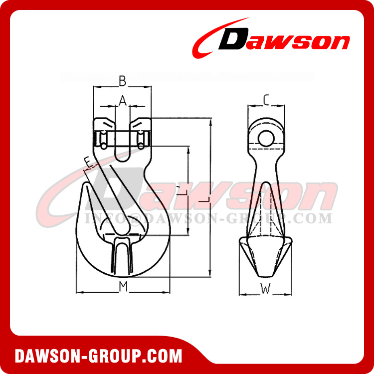 DS1009 G100 6-32MM Clevis Shortening Cradle Grab Hook with Wings for Adjust Chain Length