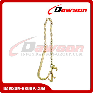 DAWSON G70 Tow Chain with 15'' J Hook on One End with Grab Hook for Large Vehicles