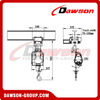 DAWSON DS-TNX Series Light Weight Suspension Type Wire Winch with a Monorail Trolley