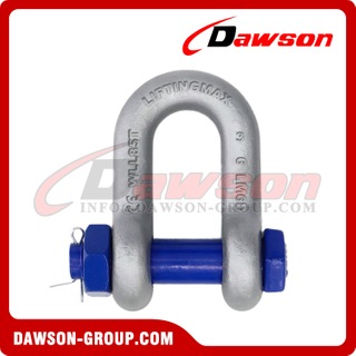 LIFTINGMAX BRAND LM2150 US Type Hot Dip Galvanized Forged Alloy Steel Bolt Type Chain Shackle with Safety Pin and Nut