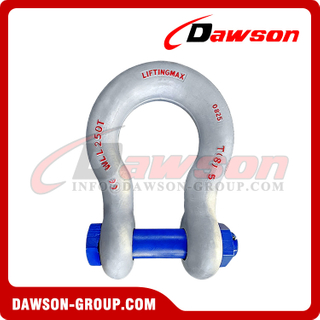 LIFTINGMAX BRAND LM2140 Grade T8 Forged Alloy Steel Bow Shackle with Safety Pin, G8 Class Bolt Type Anchor Shackle