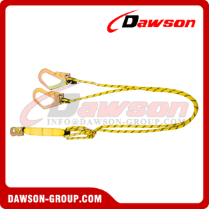 Safety Lanyard Adjustable Double Braided Rope, Double Braided Polyester Lanyard with Stamped Hook