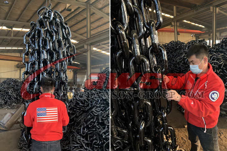 Grade U2 Grade U3 Marine Anchor Chain for Marine & Ship, Welded Studless Link Anchor Chain with Black Bituminous Paint - Dawson Group Ltd. - China Factory, Supplier
