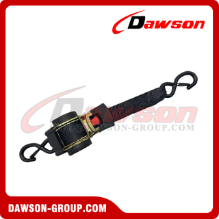 DSSLRS007 1.73"X10FT Automatic Retractable Ratchet Tie Down Straps with Damping Version and Push Button Release, 44MMX3.05M MBL 2000KGS Cargo Lashing Belt