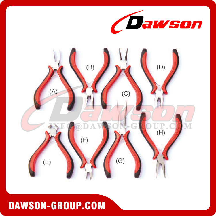 DSTDW300S-2 Mini Pliers, Bent Nose Plier, Diagonal Cutting Plier, Combination Plier, Long Nose Plier
