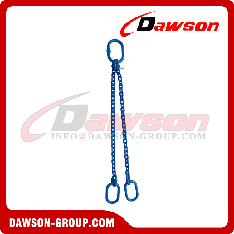 G100 Double Leg Lifting Chain Slings / Grade 100 Adjustable 2 Leg Chain