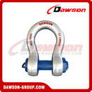 Large WLL Shackle with Circular Cross-Section, Alloy Steel Heavy Duty Bolt Type Round Body Shackle
