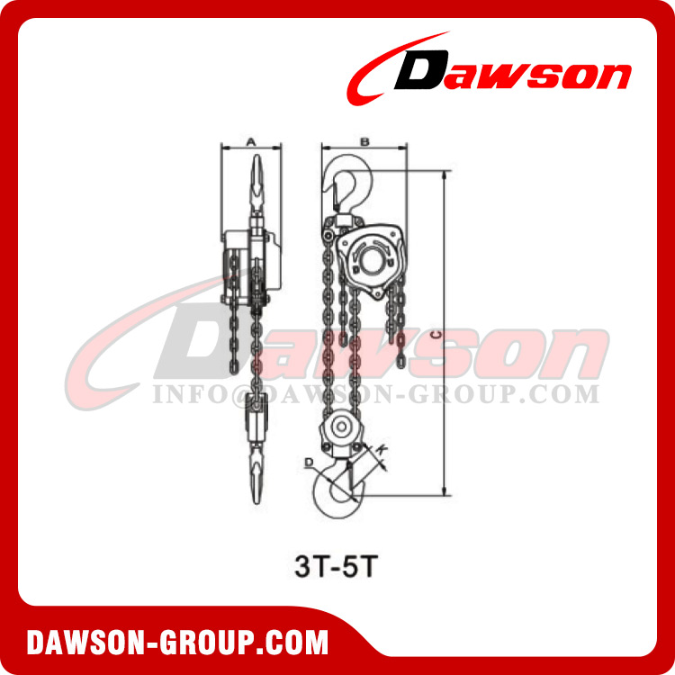 DSVD 1T - 50T Chain Block, Chain Hoist for Construction Site