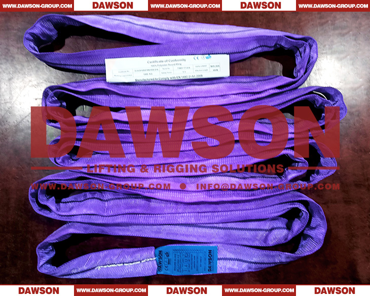WLL 1T Polyester Round Slings, 1000KG Round Lifting Slings EN1492-2 - Dawson Group Ltd. - China Manufacturer, Supplier, Factory