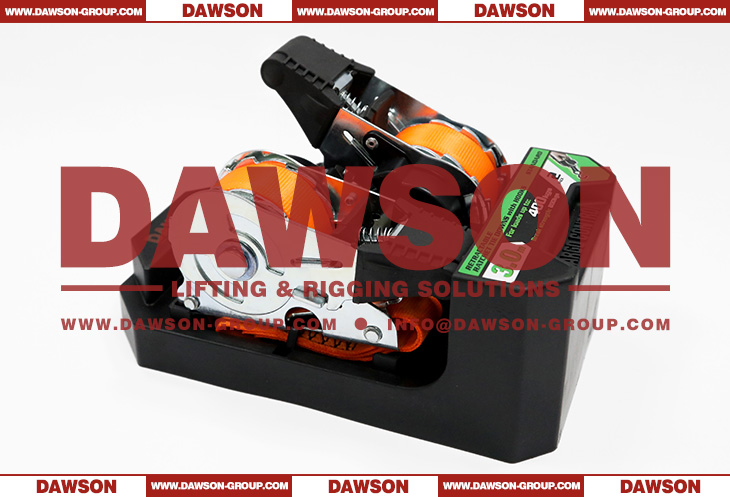 25MM &times; 3M BS 800KG DAWSON Automatic Retractable Ratchet Tie Down Straps with S Hooks - Dawson Group Ltd. - China Supplier, Factory