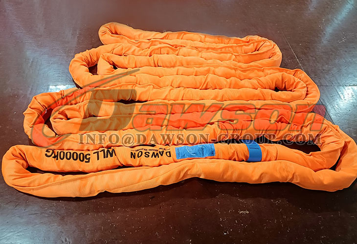 WLL 50T 50000kg Polyester Round Slings, Heavy Duty Endless Round Lifting Slings - Dawson Group Ltd. - China Manufacturer, Supplier, Factory