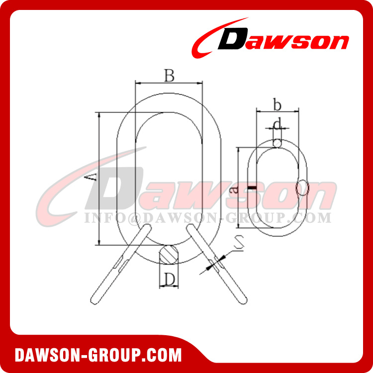 DS1012 G100 6-32MM Master Link Assembly With Flat for Wire Rope Lifting Slings
