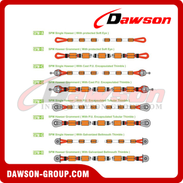 SPM Ropes, Double Braided Nylon Rope, SPM Single Hawser, SPM Hawser Grommet, Single Point Mooring Rope