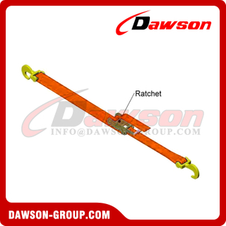 DS-CL-33/3/50 MBL 12T 50MM Tralier Lashing Belt Webbing with Ratchet, 2 Forged Fixed Type J Hooks
