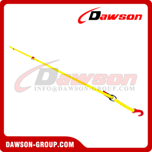 DS-CL-31C 25MM × 2T Car lashing with Loop & Paddle Buckle & 2 Coated Flat Hooks