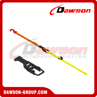 DS-CL-31A 25MM × 1.5T Car lashing with Loop, One Coated Flat Hook, One Double J Wire Hook