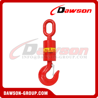 High Quality G80 WLL 1-10T Forged Hook Universal Vertical Swivel Lift Hook with Bearing
