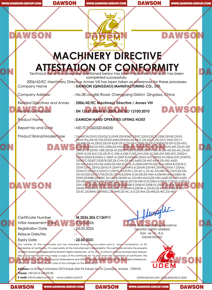 DAWSON HAND OPERATED LIFTING HOIST, HAND WINCH - Dawson Group Ltd. - China Manufacturer, Supplier, Factory
