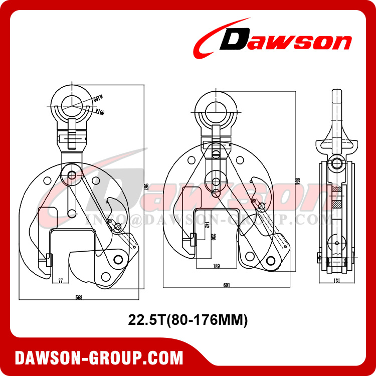 DS-CD Type 22.5T Universal Plate Clamp for Lifting and Transporting Steel Plates - Dawson Group Ltd. - China Manufacturer, Supplier, Factory