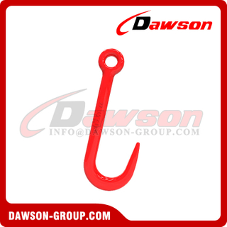 DS946 G70 Long Large Opening Hook, Forged Alloy Steel Eye Foundry Hook
