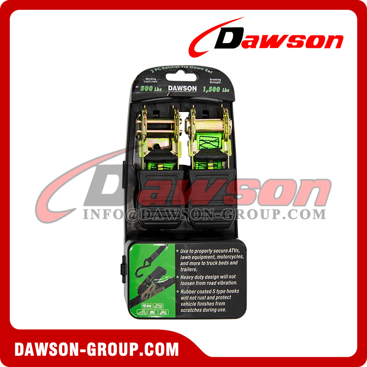 DAWSON DSRTDS-108 2PCS 1×15 Ratchet Tie Down Straps Set for Cargo Securing - Dawson Group Ltd. - China Manufacturer, Supplier, Factory DAWSON DSRTDS-108 2PCS 1×15 Ratchet Tie Down Straps Set for Cargo Securing - Dawson Group Ltd. - China Manufacturer, Supplier, Factory