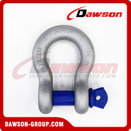 Dawson Brand Hot Dip Galvanized US Type DG209 Bow Shackle with Screw Pin, S6 High Strength Screw Pin Anchor Shackle