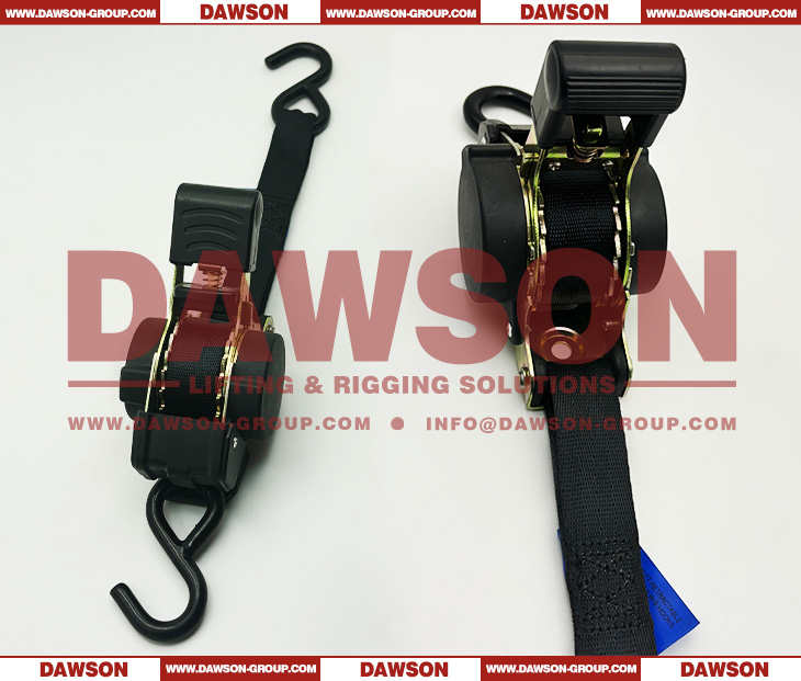 DSSLRS0017 1X6FT (25MMX1.8M) Automatic Retractable Ratchet Tie Down Straps with Damping Version - Dawson Group Ltd. - China Manufacturer