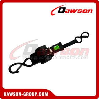 DSSLRS0023 0.75''X10FT Auto Retractable Ratchet Tie Down Straps with Damping Version and Press Button Release, 19MMX3M MBL 500KGS Cargo Lashing Belt