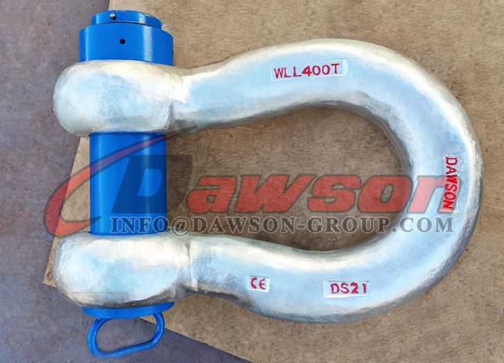Large WLL 400T Shackle with Circular Cross-Section, Alloy Steel Heavy Duty Bolt Type Round Body Shackle - Dawson Group Ltd. - China Manufacturer, Supplier, Factory