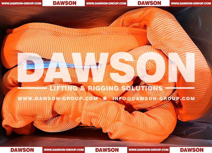 WLL 20T Polyester Round Slings, 20000KG Heavy Duty Round Lifting Slings EN1492-2 - Dawson Group Ltd. - China Manufacturer, Supplier