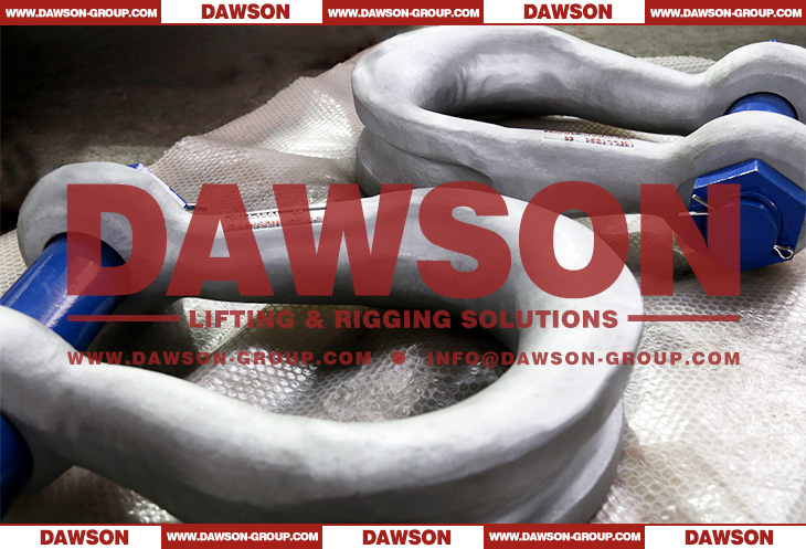 DG2160 WLL 125T Alloy Steel Bolt Type Wide Body Shackle for Synthetic Web Slings, Synthetic Round Slings or Wire Rope Slings - Dawson Group Ltd. - China Factory