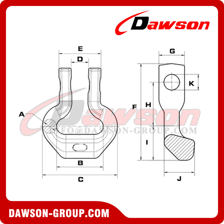 DIN 22253 18-30MM Mining Chain Connectors - Outboard Connector, Mining Chain Connecting Links