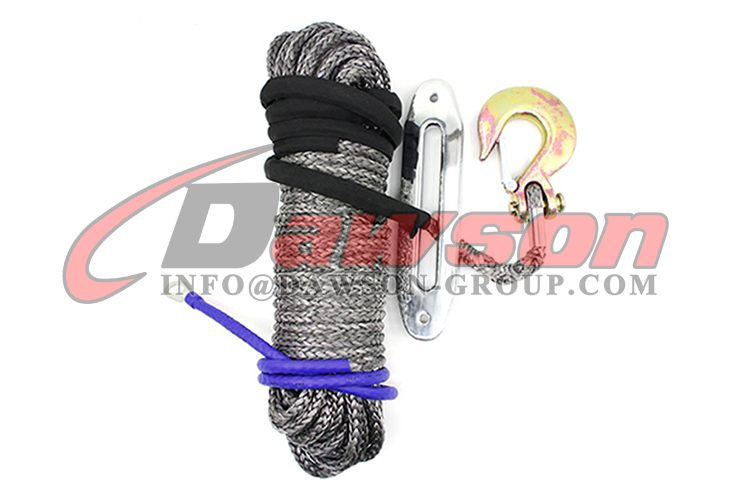 Uhmpe Ropes Synthetic HMPE Winch Rope Kit, 12 Strands UHMWPE Braided Rope with ...