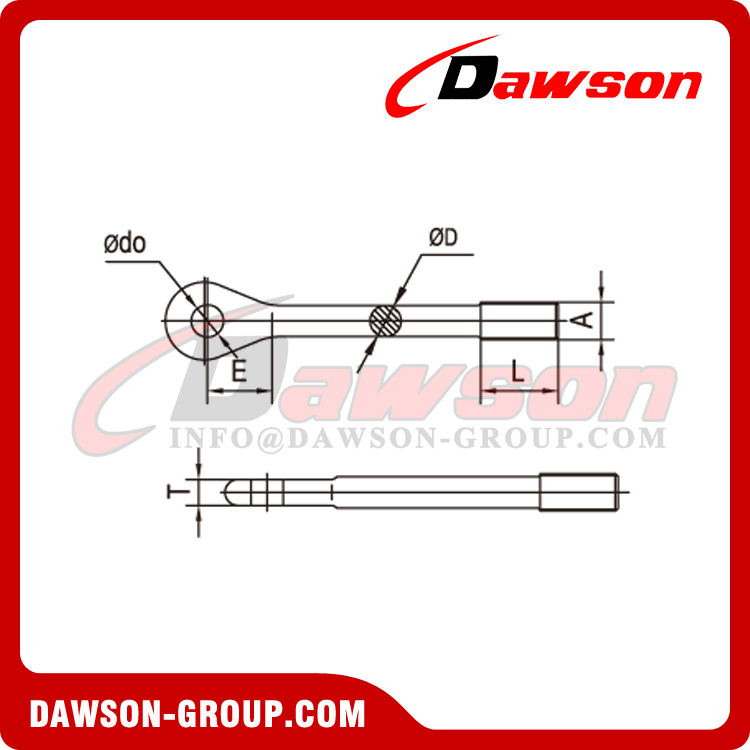 Φ35-Φ210 Dock Steel Tie Rod Type O, Eye Type Steel Tie Rod Connection, Marine Tie Rods