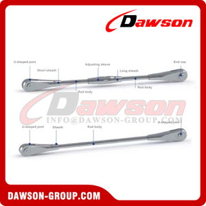 Φ12-Φ130 Stainless Steel Pull Rod OU Type, SS Tie Rod Eye & Jaw, Stainless Steel Pull Rod UU Type, SS Tie Rod Jaw & Jaw