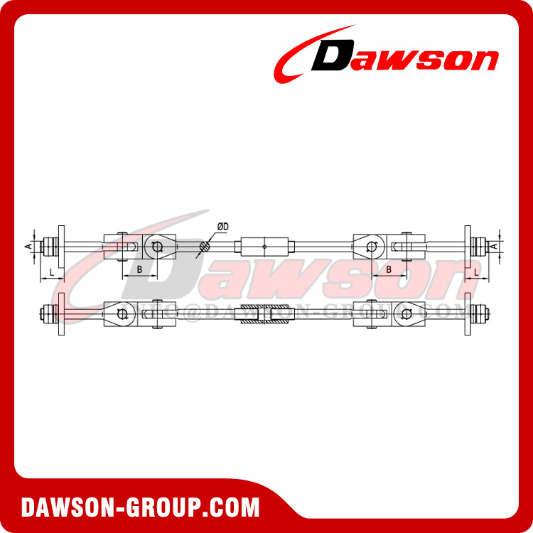 S-type Dock Steel Tie Rod, Tie Rods for Marine, Two-way Hinge Dock