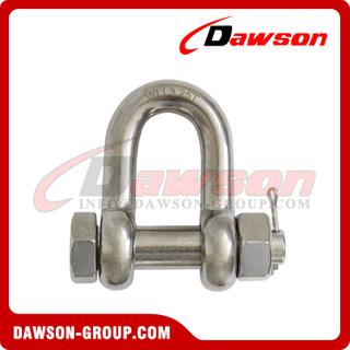 Stainless Steel Bolt Chain Shackle Safety Pin Nut, AISI316 AISI304 Stainless Steel Oversized Bolt Pin U.S. Type Forged D Shackle