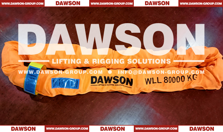 WLL 80T Polyester Round Slings, 80000kg Heavy Duty Round Lifting Slings - Dawson Group Ltd. - China Factory