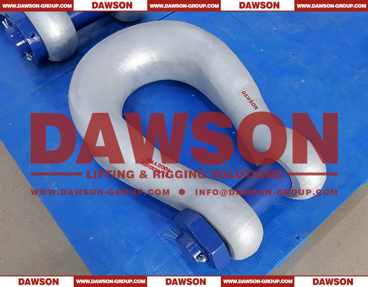 WLL 200T DG2160 Alloy Steel Bolt Type Wide Body Shackle for Synthetic Web Slings, Synthetic Round Slings or Wire Rope Slings - Dawson Group Ltd. - China Manufacturer, Factory