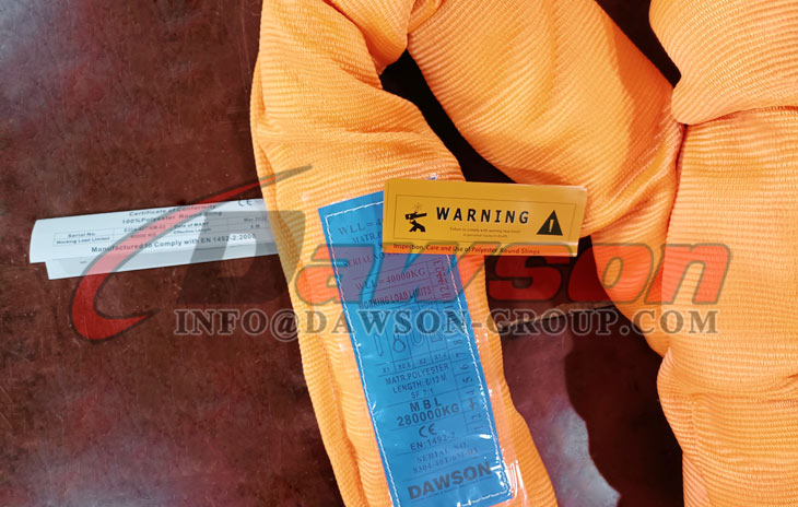 WLL 40T Polyester Round Slings, Soft Lifting Slings for Marine, Endless Lifting Slings - Dawson Group Ltd. - China Manufacturer, Factory