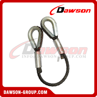 6×36+IWRC Hot Dip Galvanized Steel Wire Rope Eye Slings with DG414 Wire Rope Thimbles on Each End