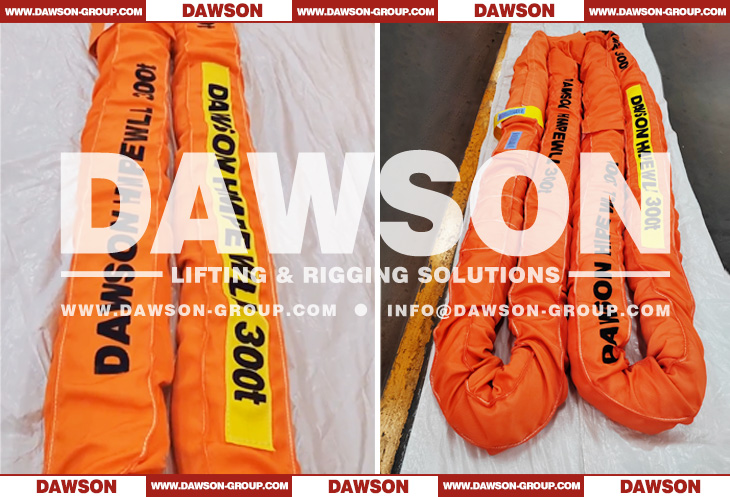 DAWSON &times; TYSONNEEMA WLL 300T HMPE UHMWPE Synthetic Fiber Heavy Duty Round Lifting Slings, Ultra-high Molecular Weight Polyethylene Endless Round Slings - Dawson Group Ltd. - China Manufacturer, Supplier