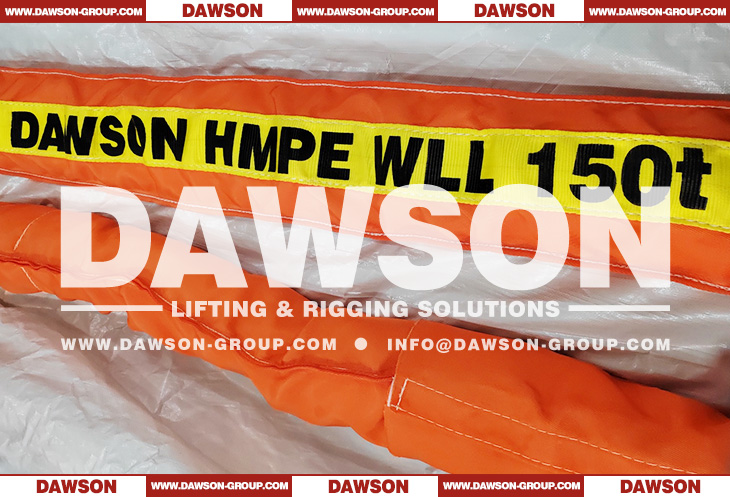 DAWSON &times; TYSONNEEMA WLL 150T HMPE UHMWPE Synthetic Fiber Heavy Duty Round Lifting Slings, Ultra-high Molecular Weight Polyethylene Endless Round Slings - Dawson Group Ltd. - China Manufacturer, Factory