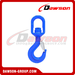 DS1095 G100 6-22MM Swivel Hook with Latch, Chain Hoist Hook, Lifting Hoist Hook