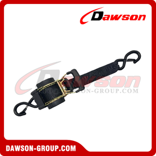 DSSLRS003 1.73''X10FT Automatic Retractable Ratchet Tie Down Cargo Lashing Straps with Damping Version, 44MMX3.05M MBL 2000KGS Cargo Lashing Belt